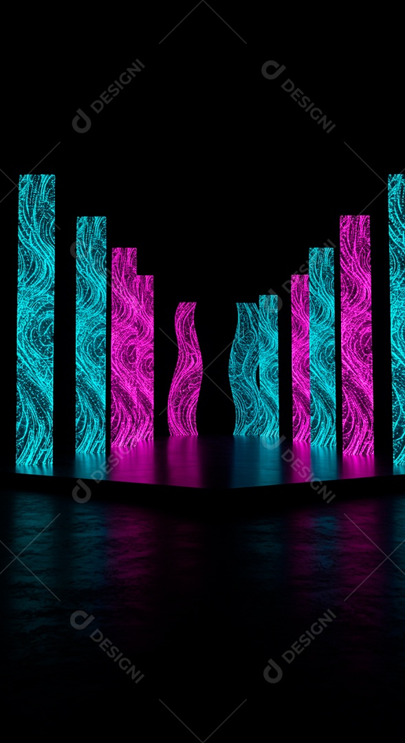 Cenário de Palco iluminado com luzes