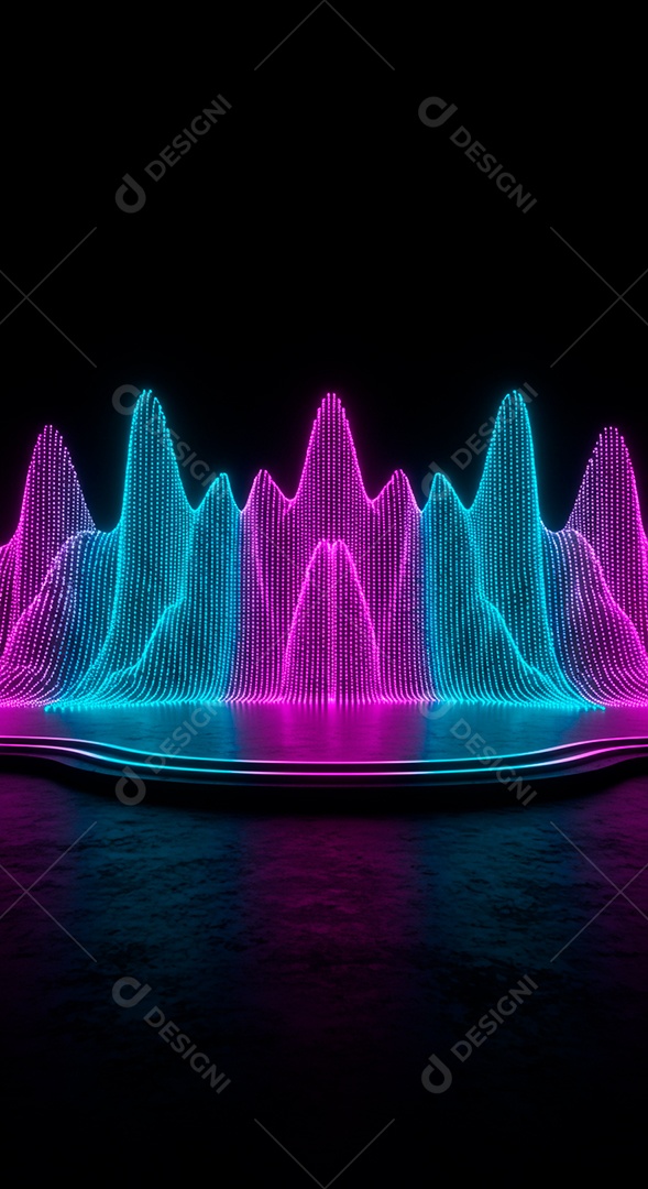 Cenário de Palco iluminado com luzes