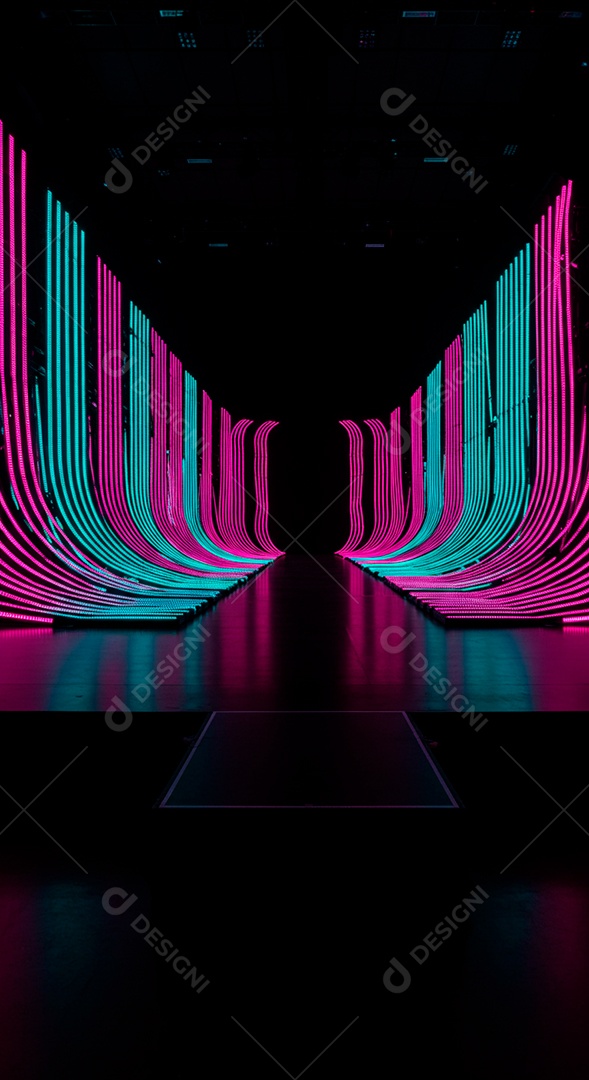 Cenário de Palco iluminado com luzes