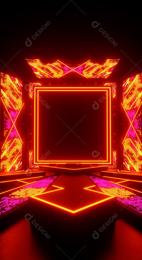 Cenário de Palco iluminado com luzes