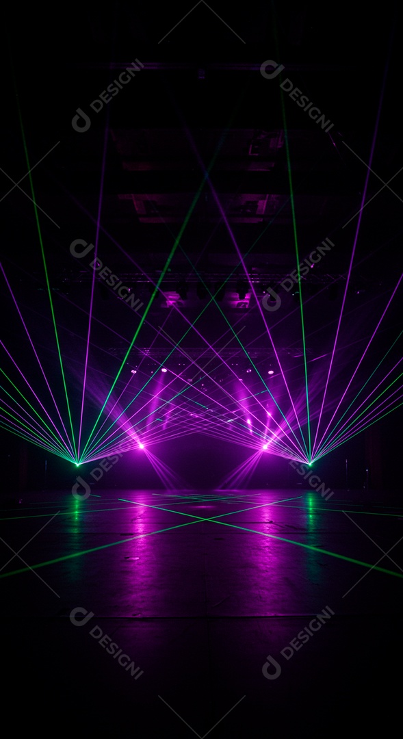 Cenário de Palco iluminado com luzes