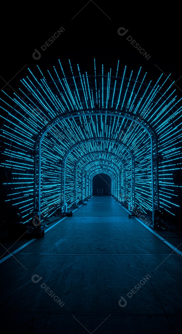 Cenário de Palco iluminado com luzes