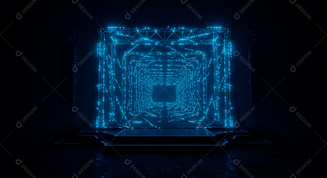 Cenário de Palco iluminado com luzes