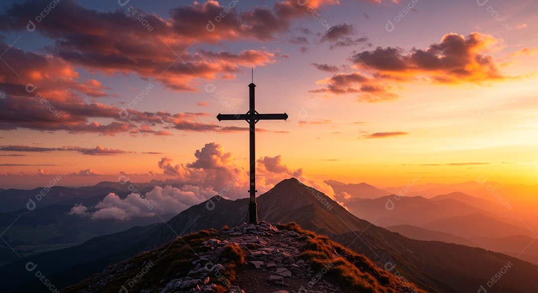 Retrato semelhante escada para o céu em glória, portões do paraíso, encontro com Deus, símbolo do cristianismo