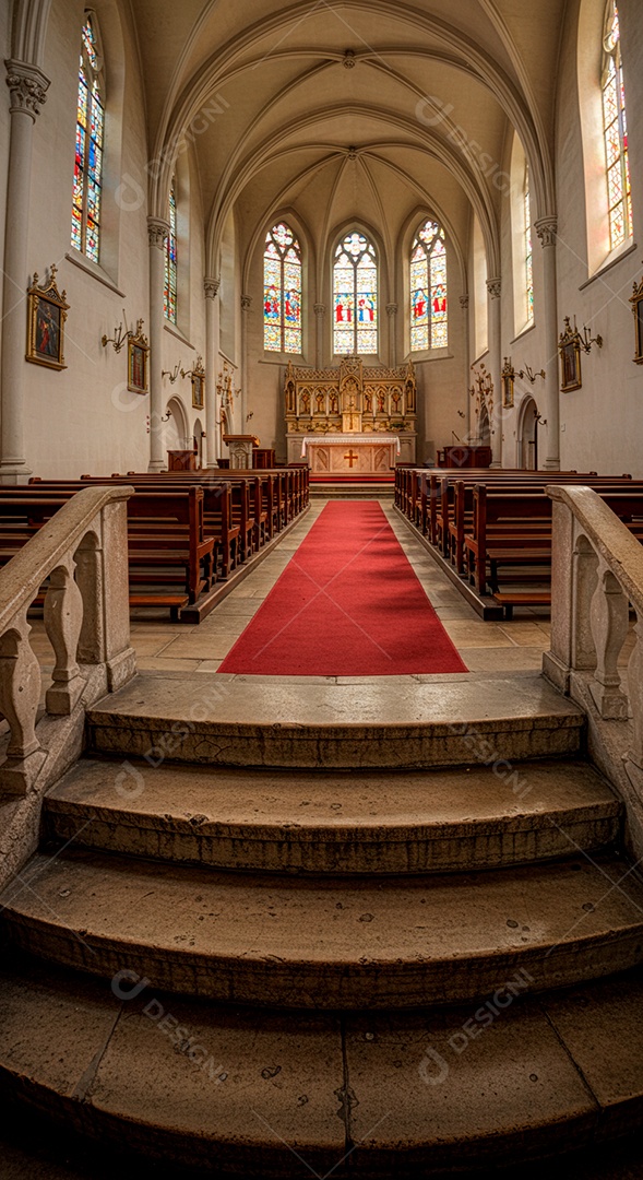 Entra de igreja católica vazia