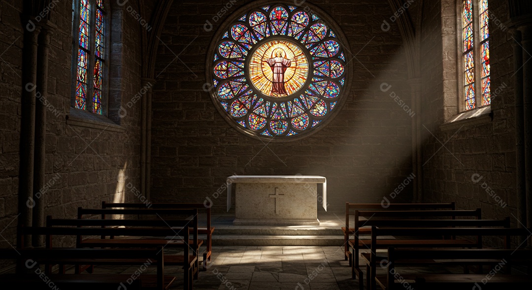 Fachada de igreja católica vazia