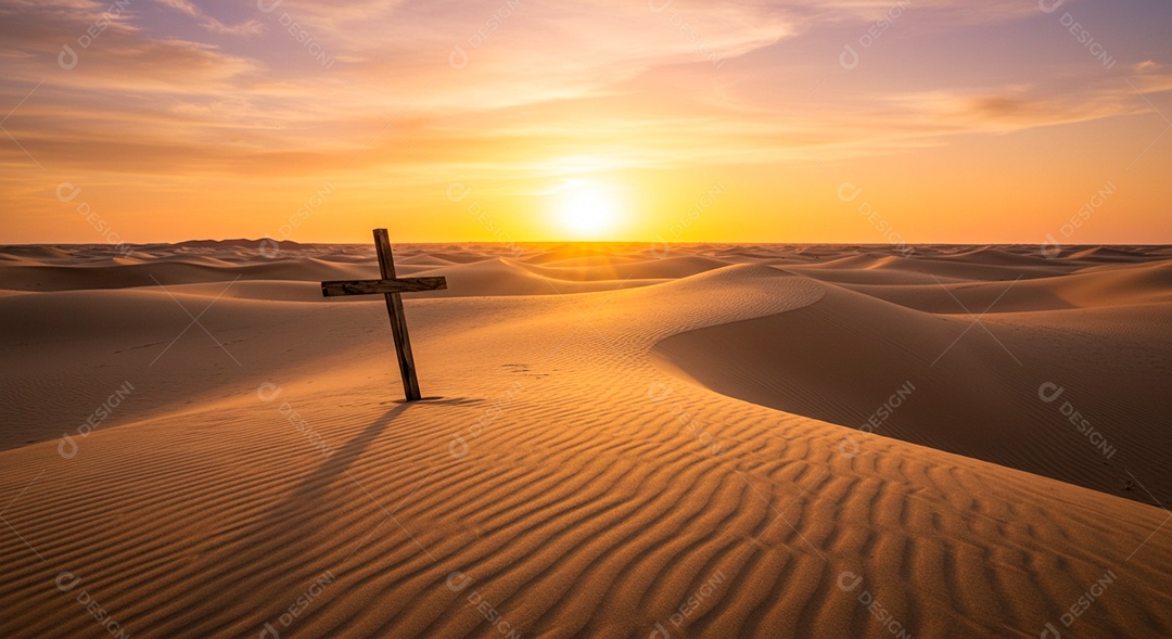 Silhueta de Cruz em um deserto