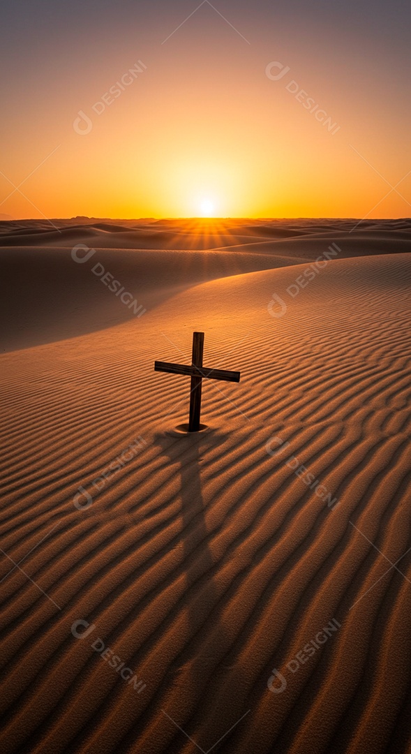 Silhueta de Cruz em um deserto