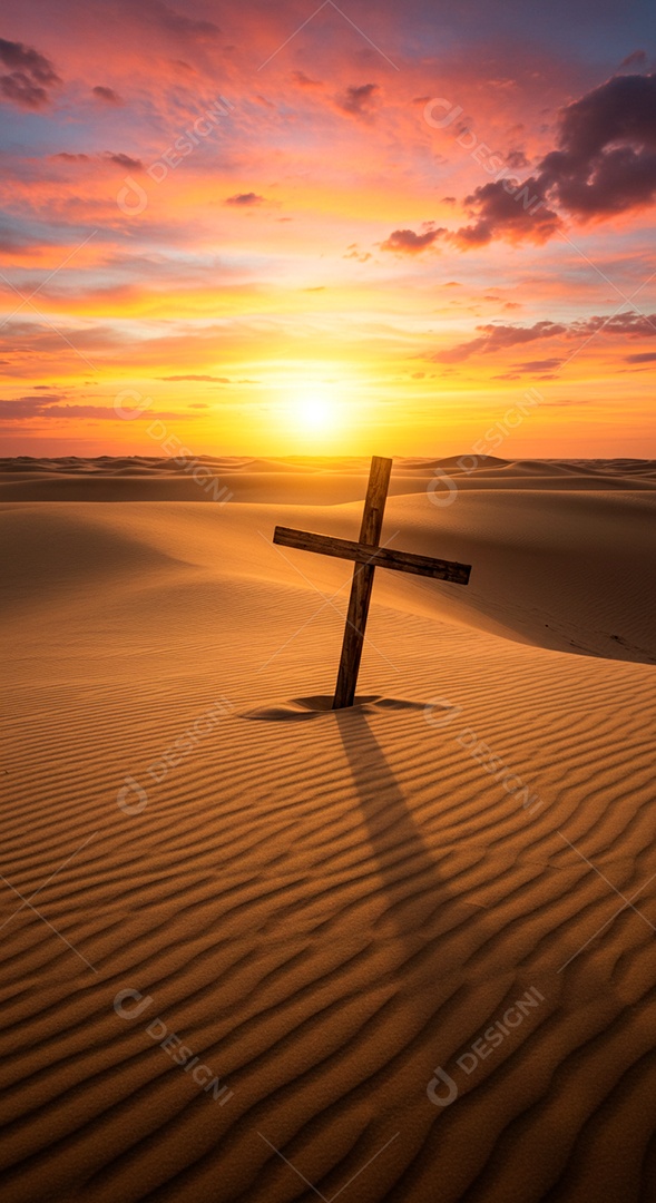 Silhueta de Cruz em um deserto