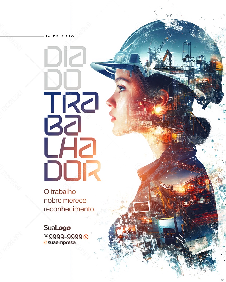 Feliz Dia Do Trabalhador 01 de Maio Social Media PSD Editável