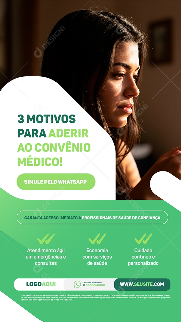 Story Três Motivos para Aderir ao Convênio Médico Social Media PSD Editável