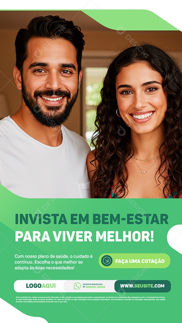 Story Convênio Médico Invista em Bem Estar para Viver Melhor Social Media PSD Editável