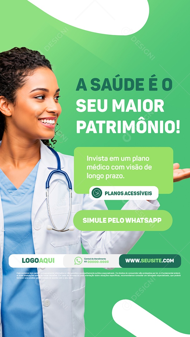 Story Convênio Médico A Saúde é o Seu Maior Patrimônio Social Media PSD Editável