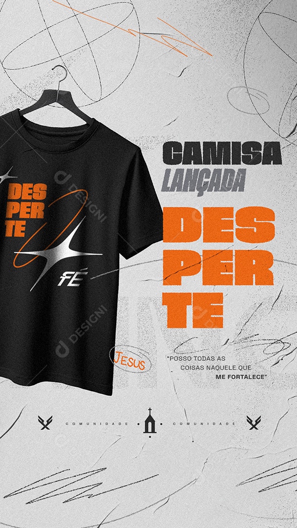 Story Igreja Camisa Lançada Desperte Social Media PSD Editável