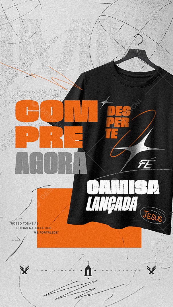 Story Igreja Compre Agora Desperte Fé Camisa Lançada Social Media PSD Editável