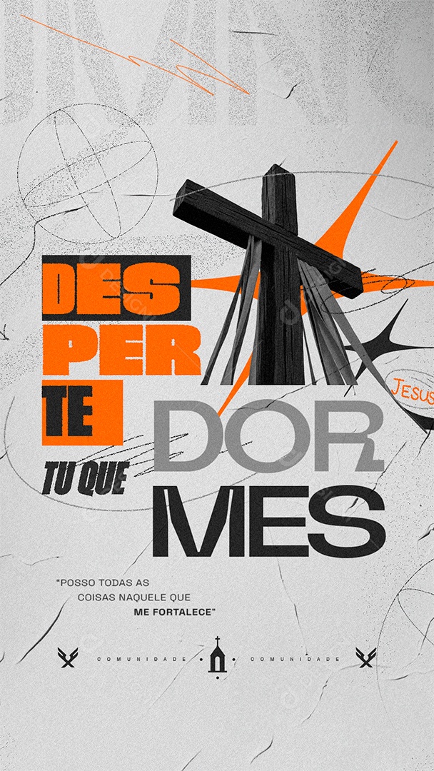 Story Igreja Desperte Tu Que Dormes Jesus Social Media PSD Editável