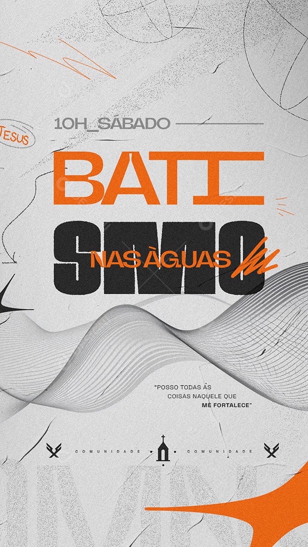 Story Igreja Batismo Nas Àguas Social Media PSD Editável