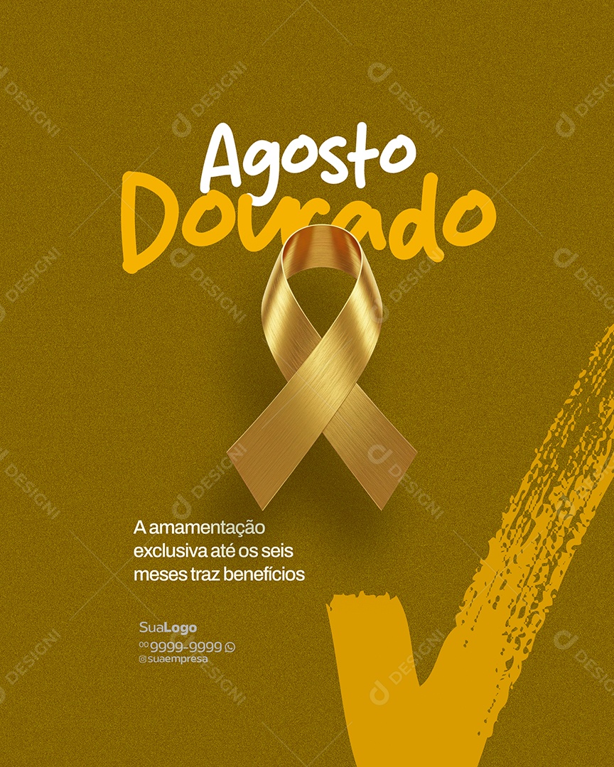 Agosto Dourado Mês do Incentivo Social Media PSD Editável