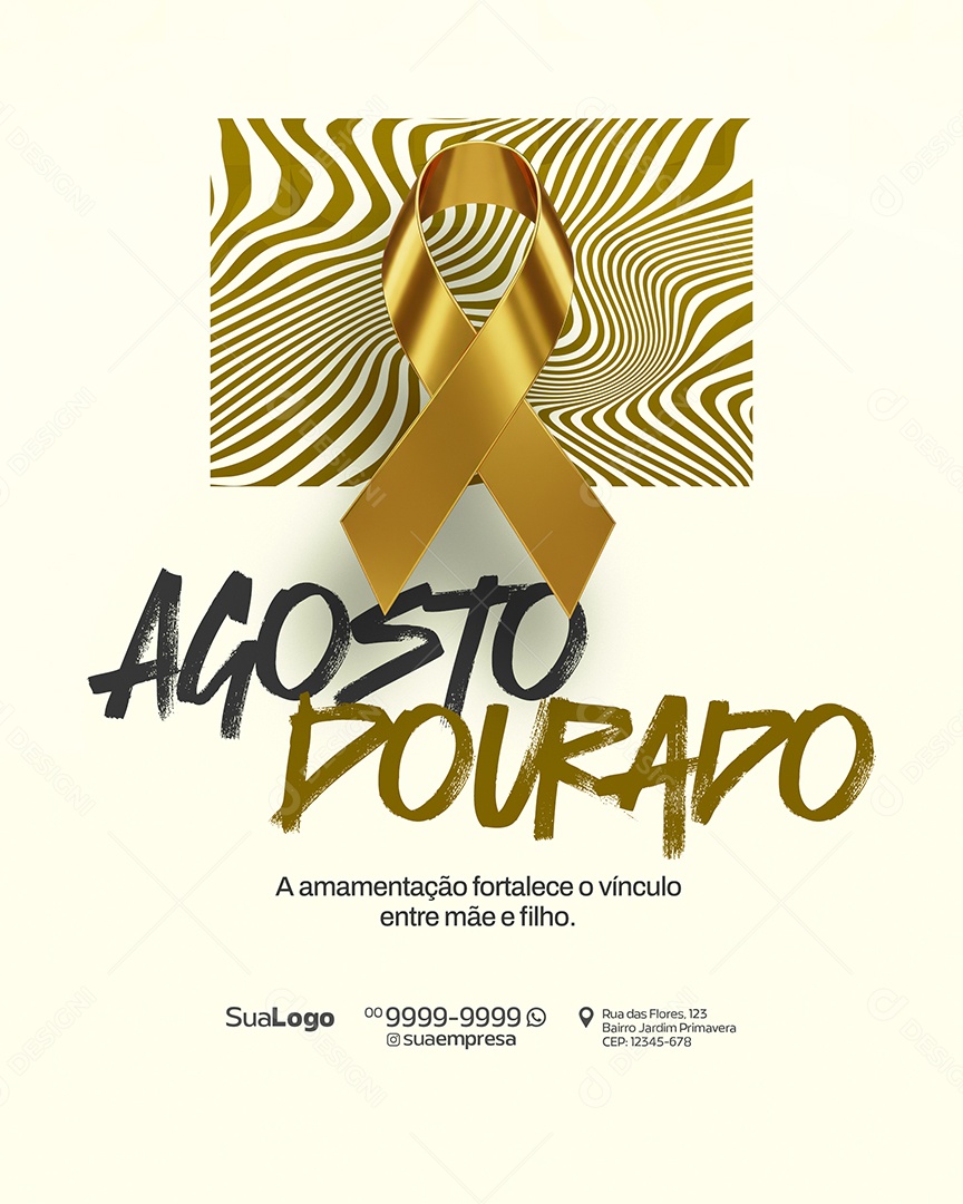 Agosto Dourado Mês do Incentivo Social Media PSD Editável