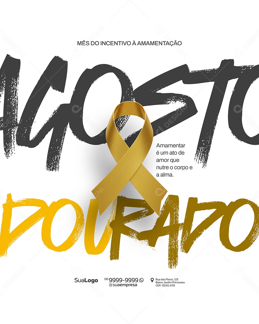 Agosto Dourado Mês do Incentivo Social Media PSD Editável