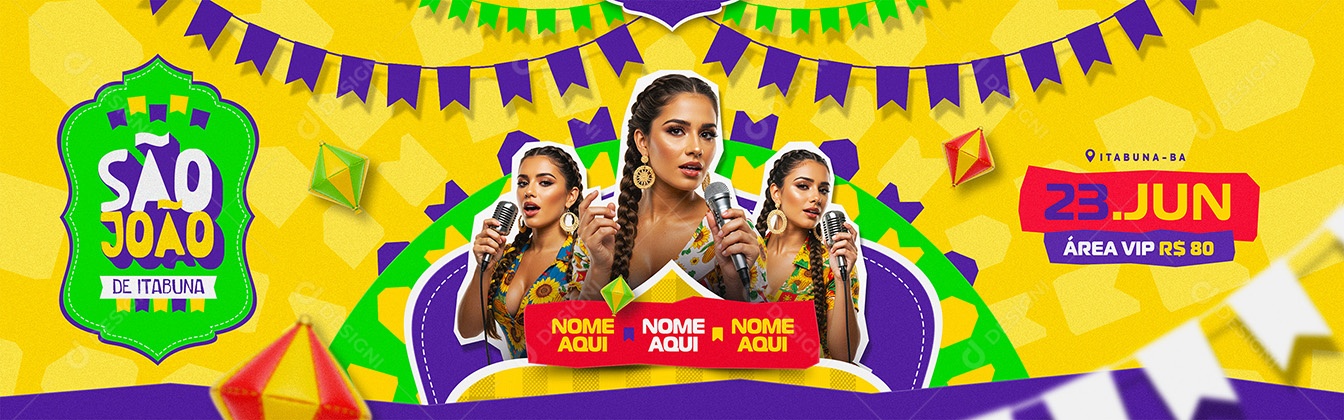 Carrossel são joão de itabuna Social Media Feed PSD Editável