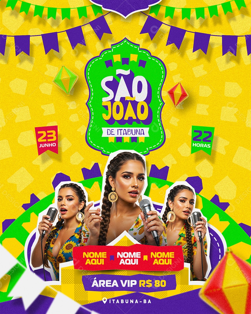 Flyer São João De Itabuna Social Media Feed PSD Editável
