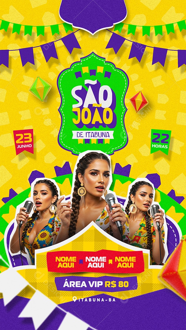 Flyer São João De Itabuna Social Media Story PSD Editável