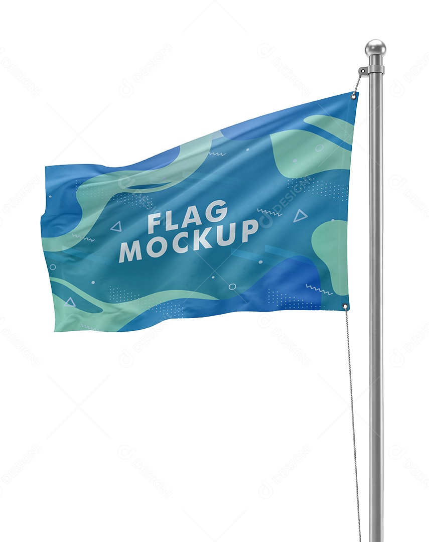 Mockup de Bandeira PSD Editável
