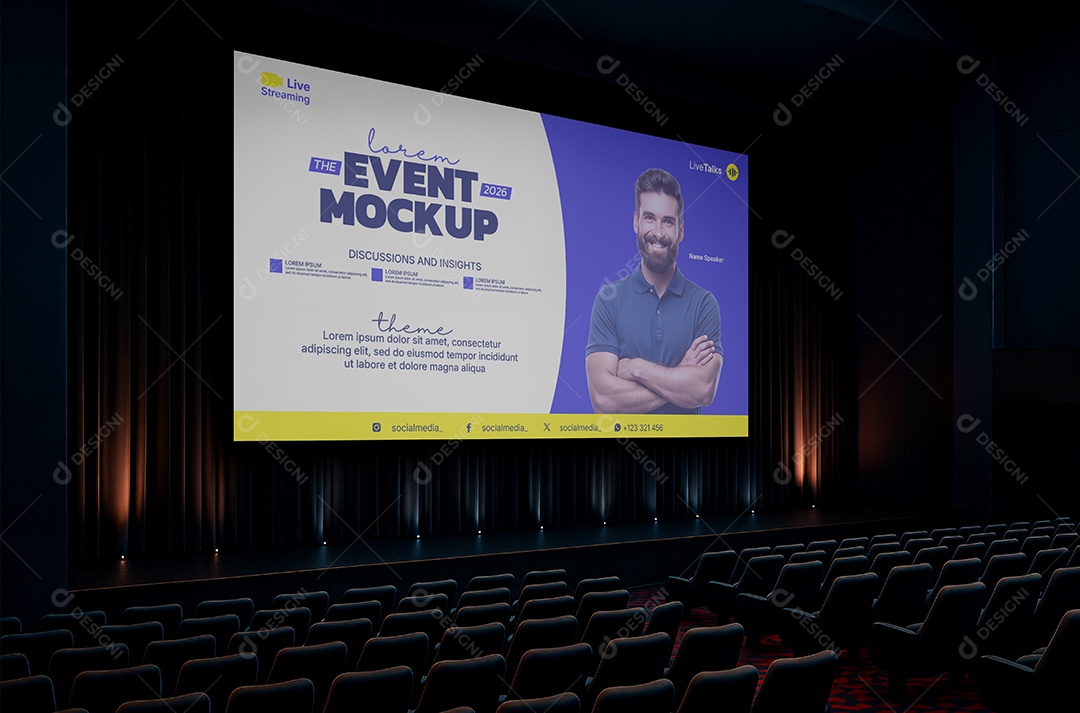 Espaço de Evento Com Palco Mockup PSD Editável