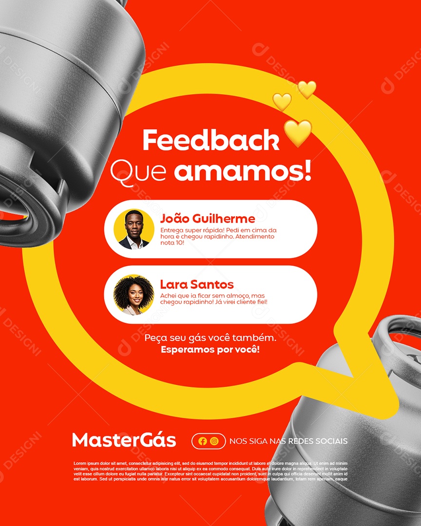 Distribuidora de Gás Feedback Que Amamos Social Media PSD Editável