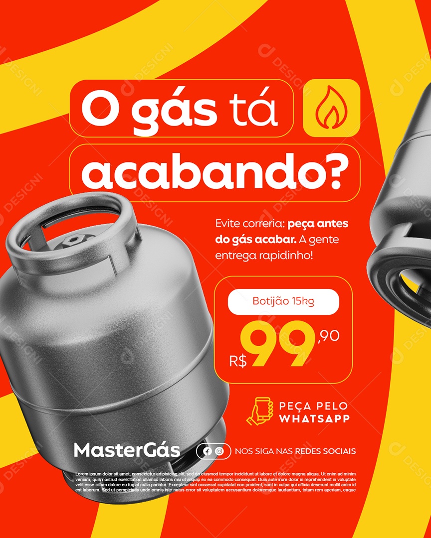 Distribuidora de Gás Evite Correria Peça Antes Social Media PSD Editável