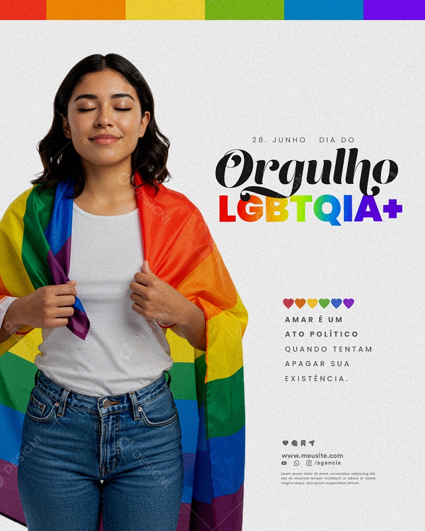 Dia do Orgulho LGBTQIA 28 de Junho Social Media PSD Editável