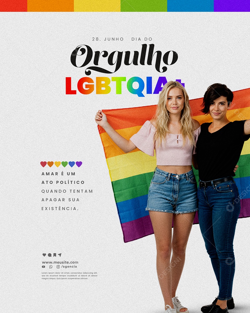 Dia do Orgulho LGBTQIA 28 de Junho Social Media PSD Editável