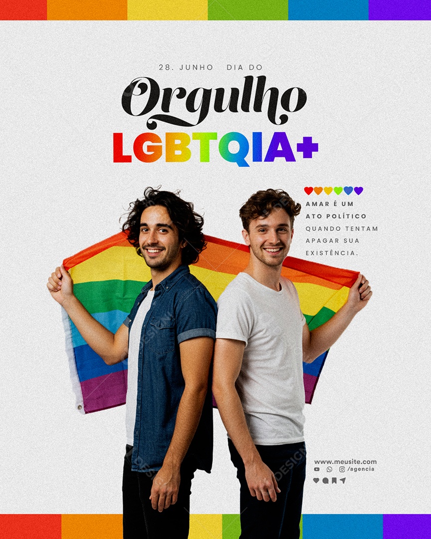 Dia do Orgulho LGBTQIA 28 de Junho Social Media PSD Editável