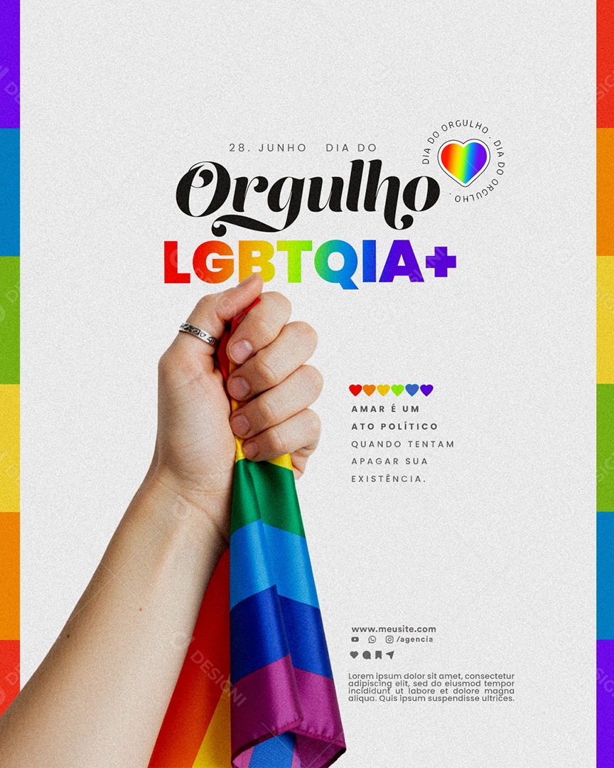 Dia do Orgulho LGBTQIA 28 de Junho Social Media PSD Editável