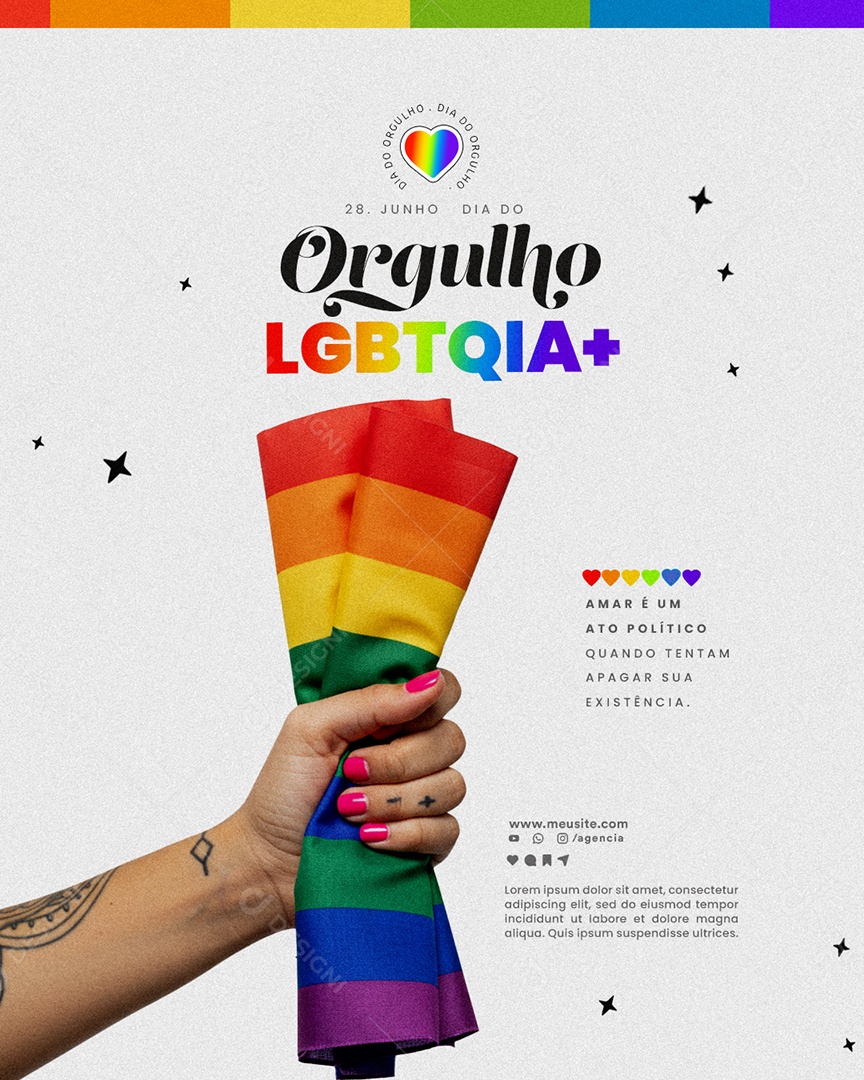 Dia do Orgulho LGBTQIA 28 de Junho Social Media PSD Editável