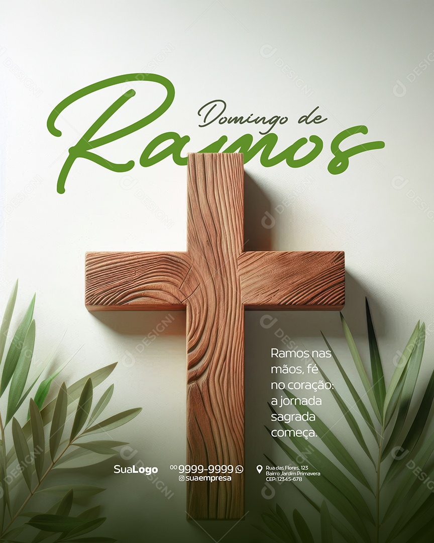 Domingo de Ramos 13 de Abril Social Media PSD Editável
