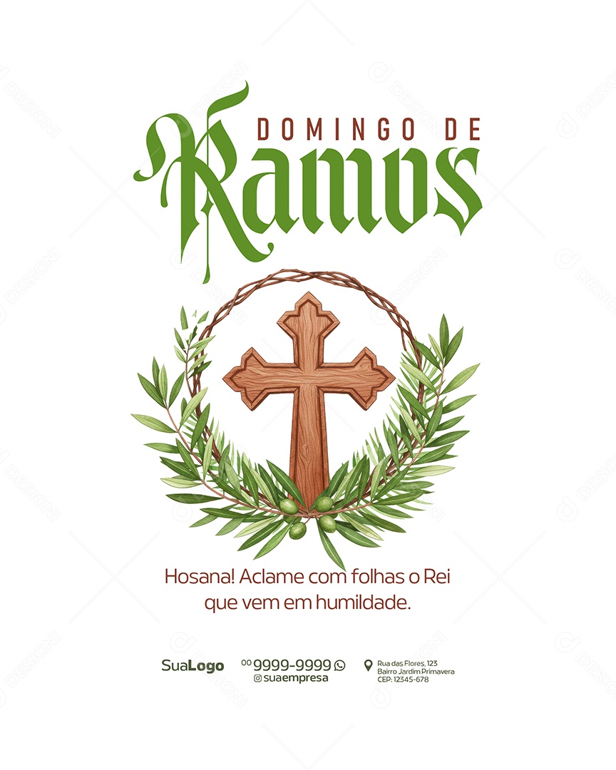Domingo de Ramos 13 de Abril Social Media PSD Editável