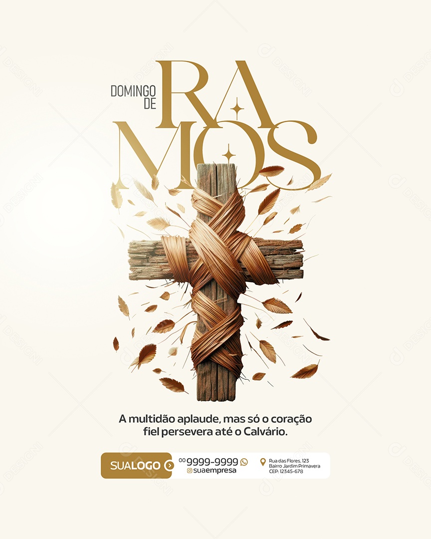 Domingo de Ramos 13 de Abril Social Media PSD Editável
