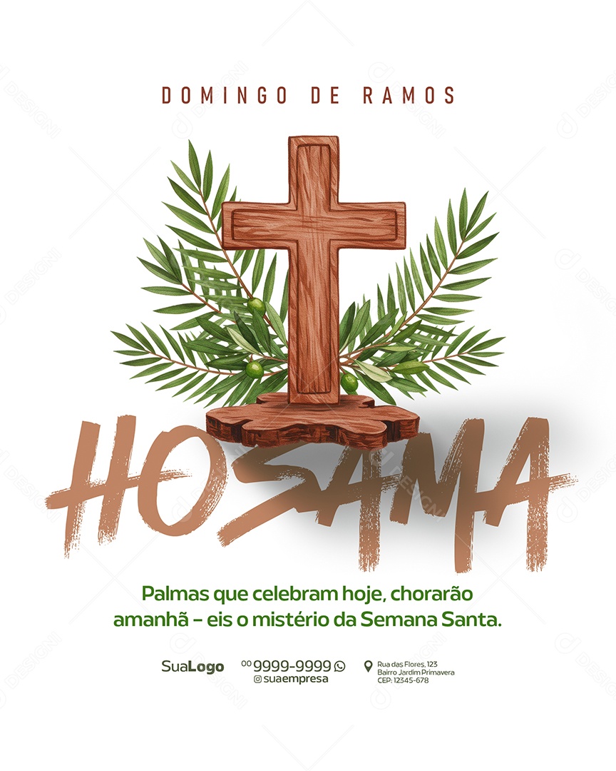 Domingo de Ramos 13 de Abril Social Media PSD Editável