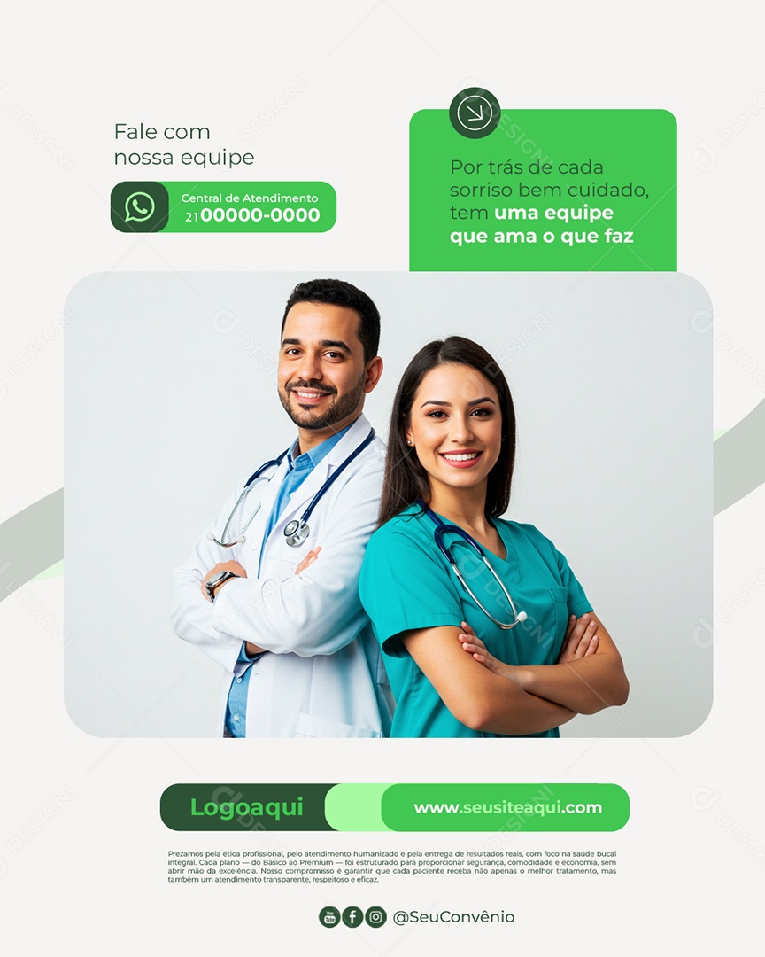 Clínica Odontológica Por Trás de Cada Sorriso Social Media PSD Editável