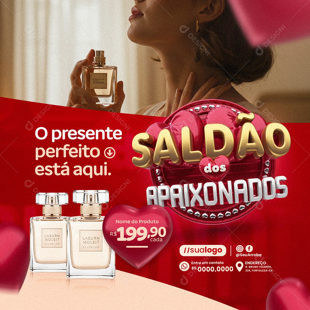 Saldão dos Apaixonados Perfumaria O Presente Perfeito Está Aqui Social Media PSD Editável
