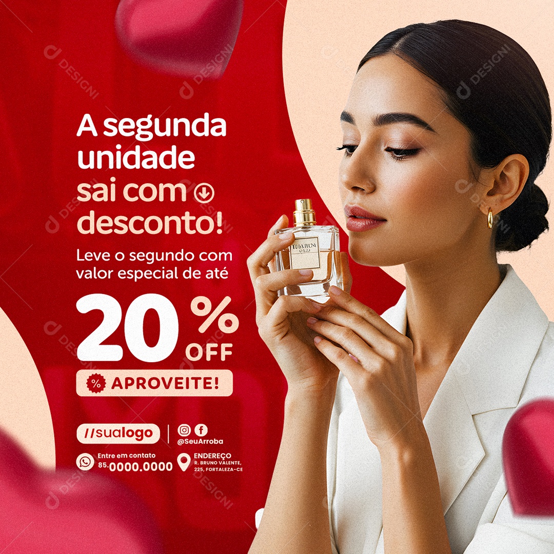 Saldão dos Apaixonados Perfumaria A Segunda Unidade Sai com Desconto Social Media PSD Editável