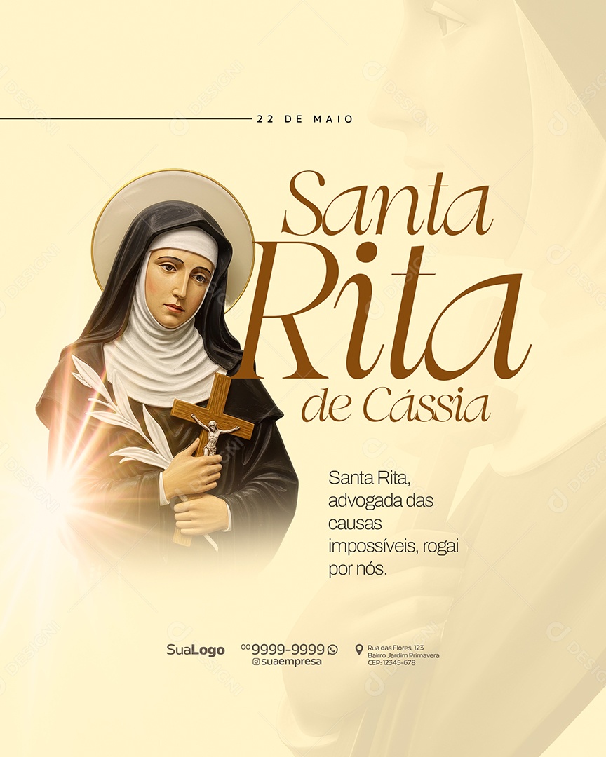 Dia de Santa Rita 22 de Maio Social Media PSD Editável