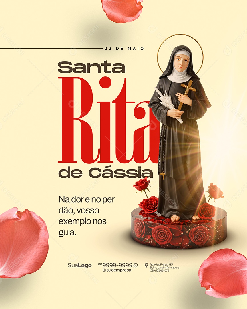 Dia de Santa Rita 22 de Maio Social Media PSD Editável