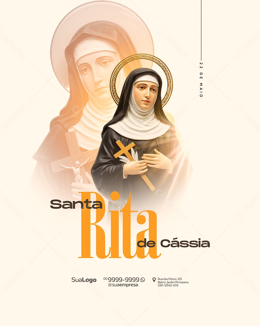 Dia de Santa Rita 22 de Maio Social Media PSD Editável
