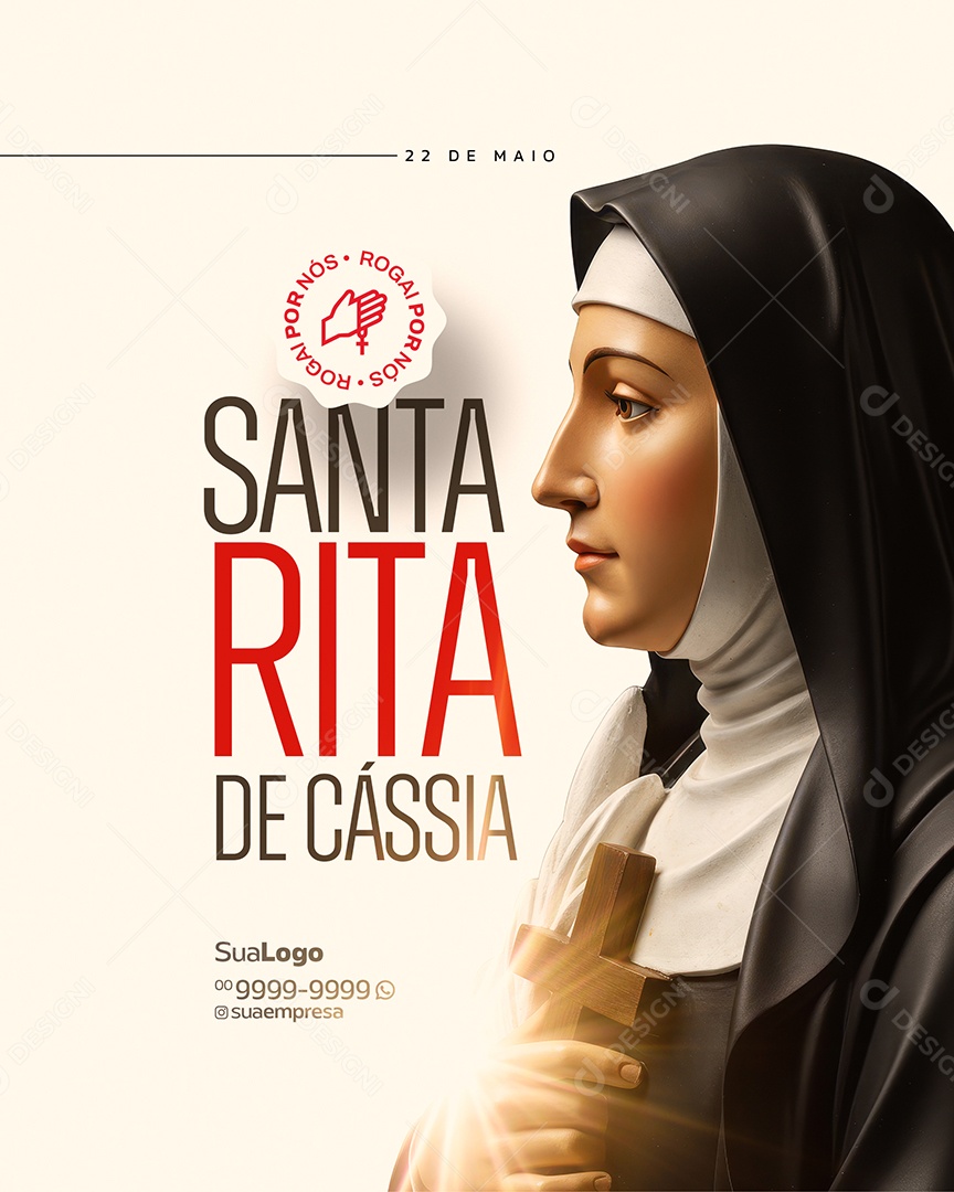 Dia de Santa Rita 22 de Maio Social Media PSD Editável