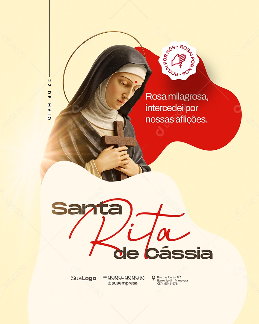 Dia de Santa Rita 22 de Maio Social Media PSD Editável