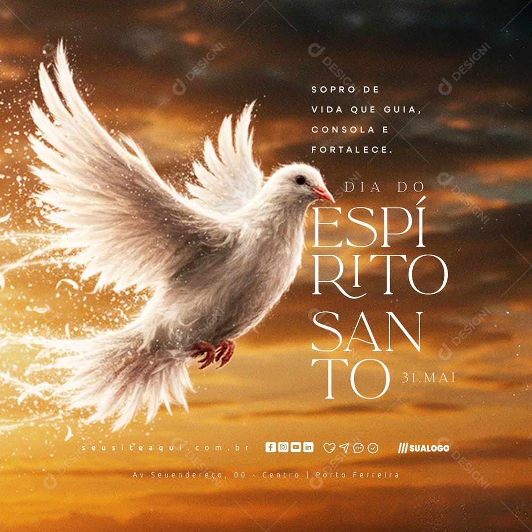 Dia do Espirito Santo 31 de Maio Social Media PSD Editável