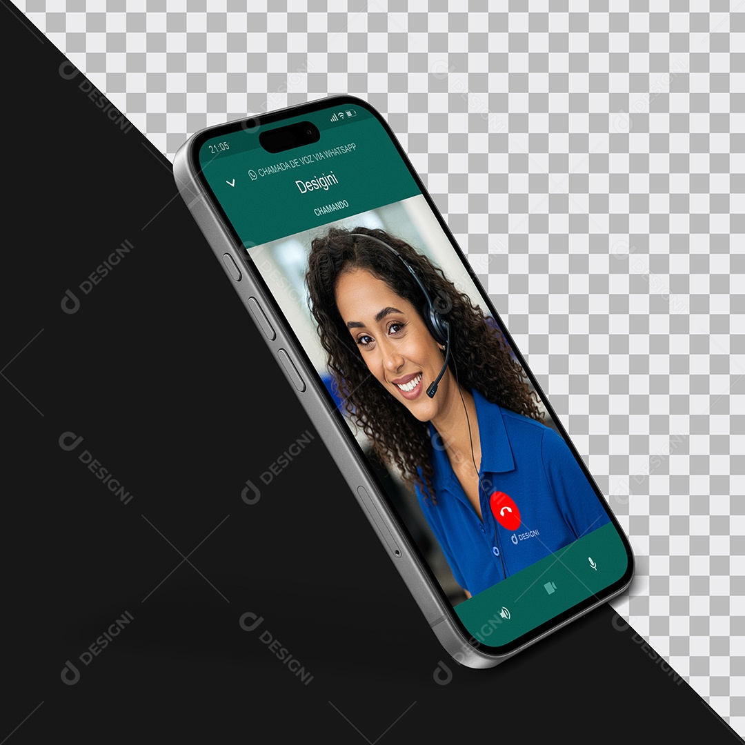 Mockup Chamada de Vídeo Whatsapp no Iphone PSD Editável